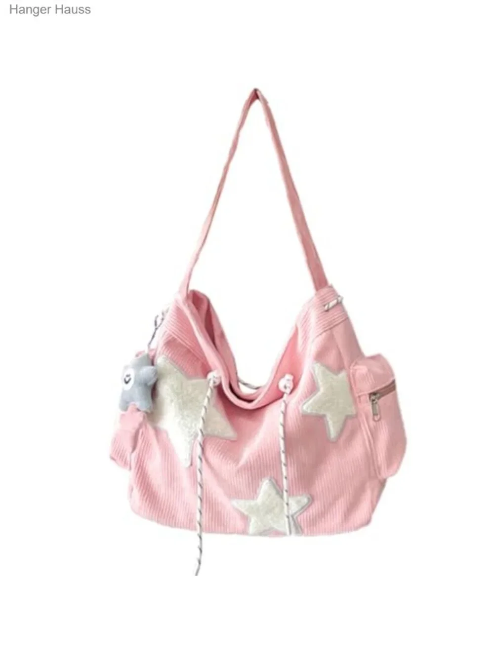 Corduroy Tote Bag Aesthetic Messenger Crossbody Shoulder Bag Y2K Hobo